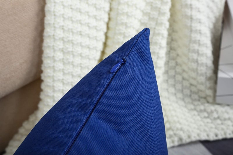TangDepot Cotton Solid Throw Pillow Covers, 18" x 18" , Royal Blue, 1 Count (Pack of 1) - Image 4